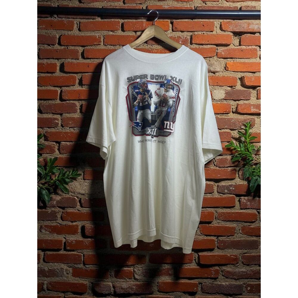 Vintage Reebok Super Bowl XLII T-Shirt - 2008 Patriots vs Giants - Size 2XL